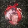Bola transparente de Navidad con foto 14 cms