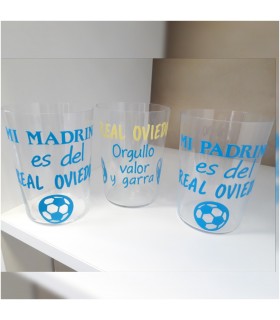 Vaso de sidra Mi Padrino es del Real Oviedo